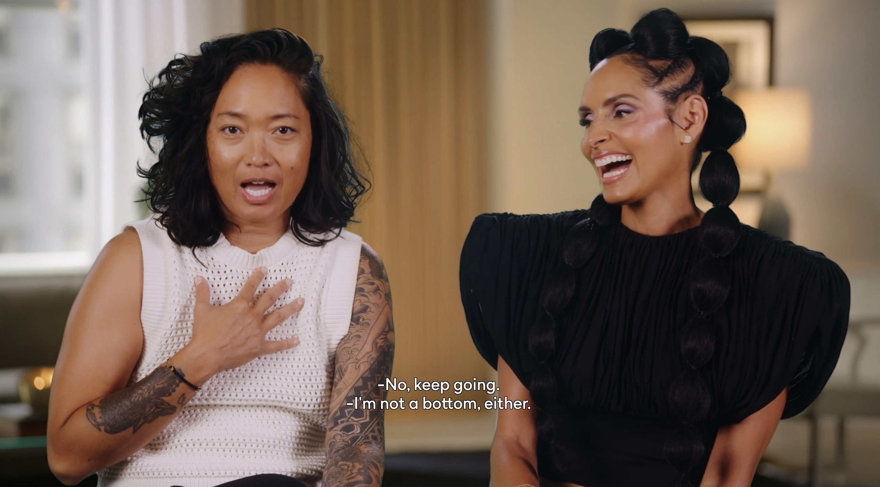 Mel saying she's not a bottom either on Real Housewives of New York